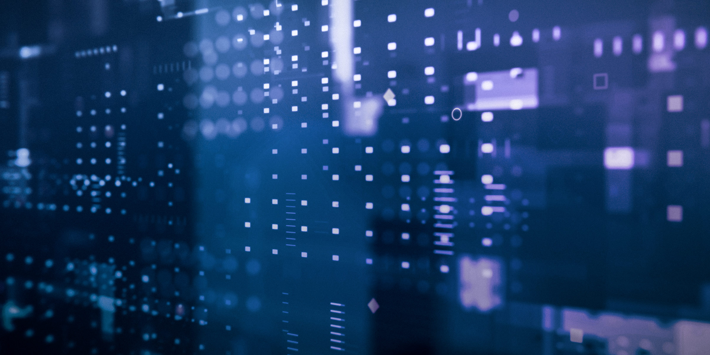 Abstract digital illustration consisting of groupings of dots resembling datapoints