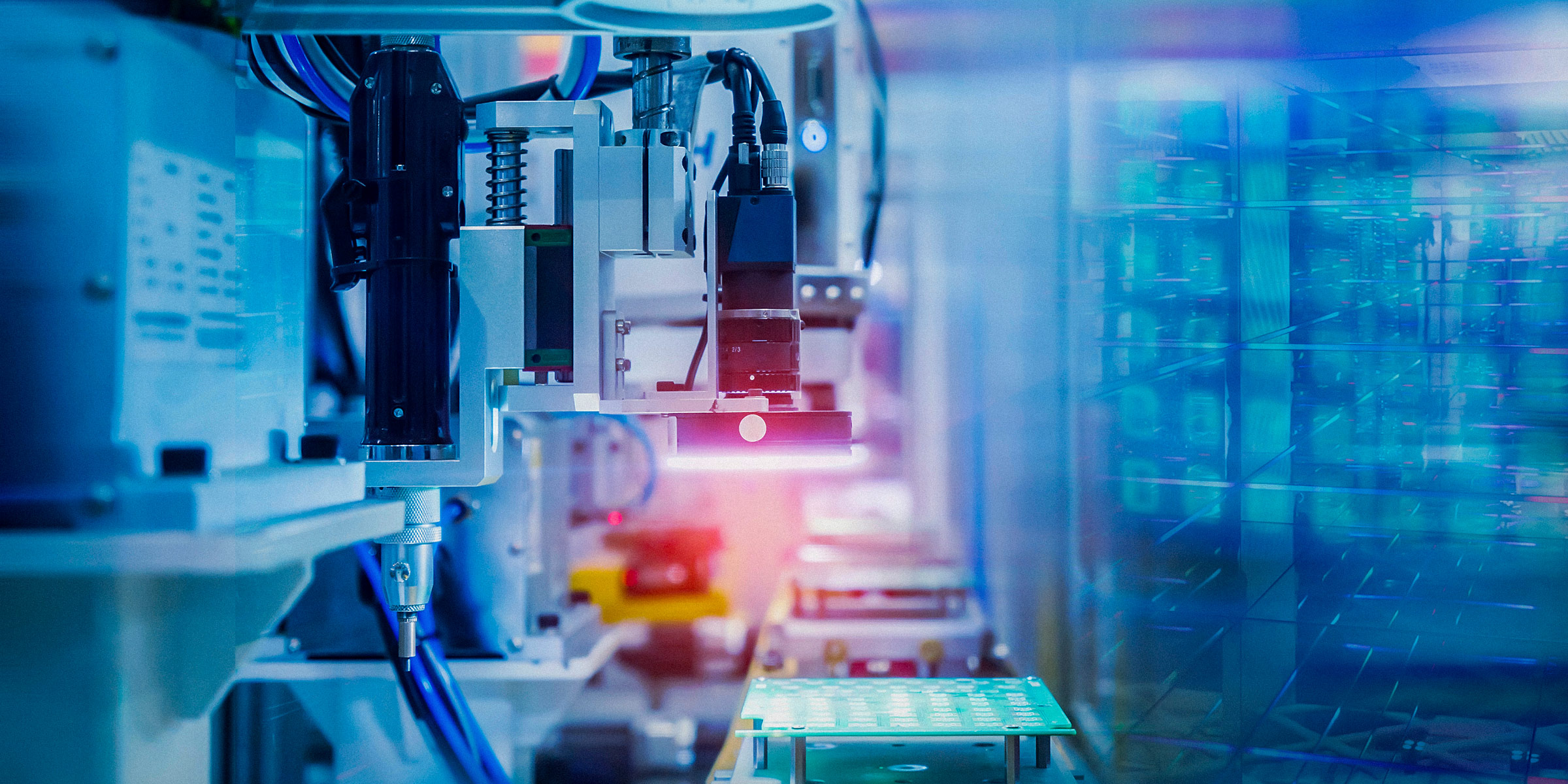 Detailed photo of a robotic arm in a manufacturing facility